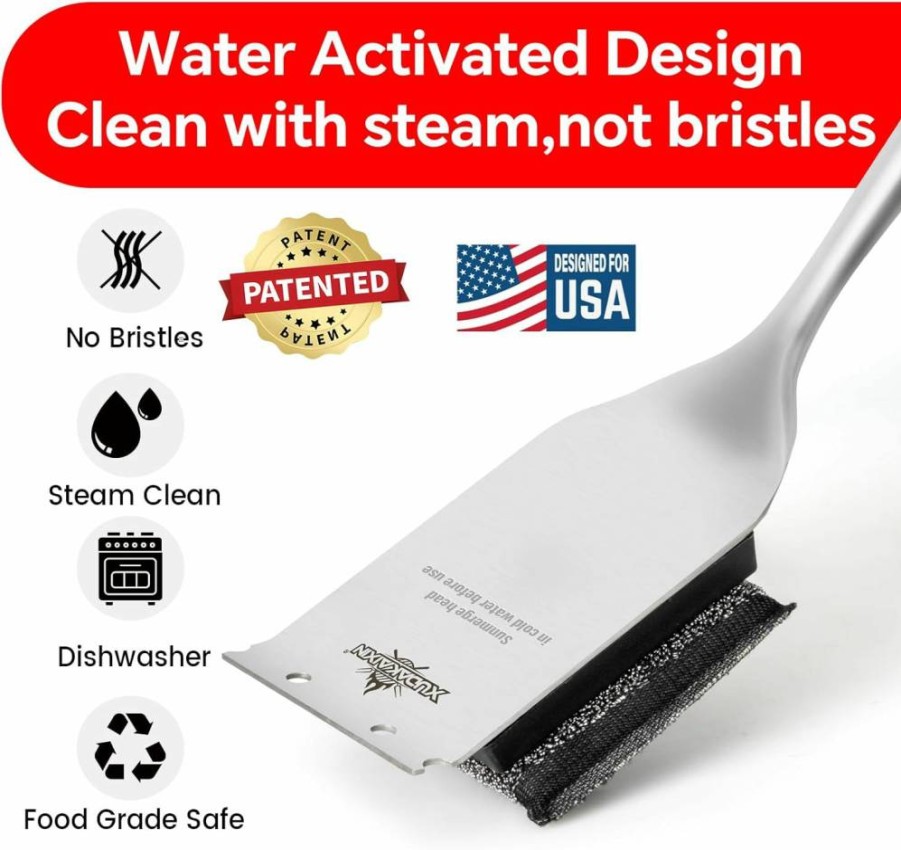 Citrusafe Grill Care Kit - BBQ Grid Cleaner, Grate Scrubber & Exterior Degreaser, 16 oz, Natural Citrus Formula