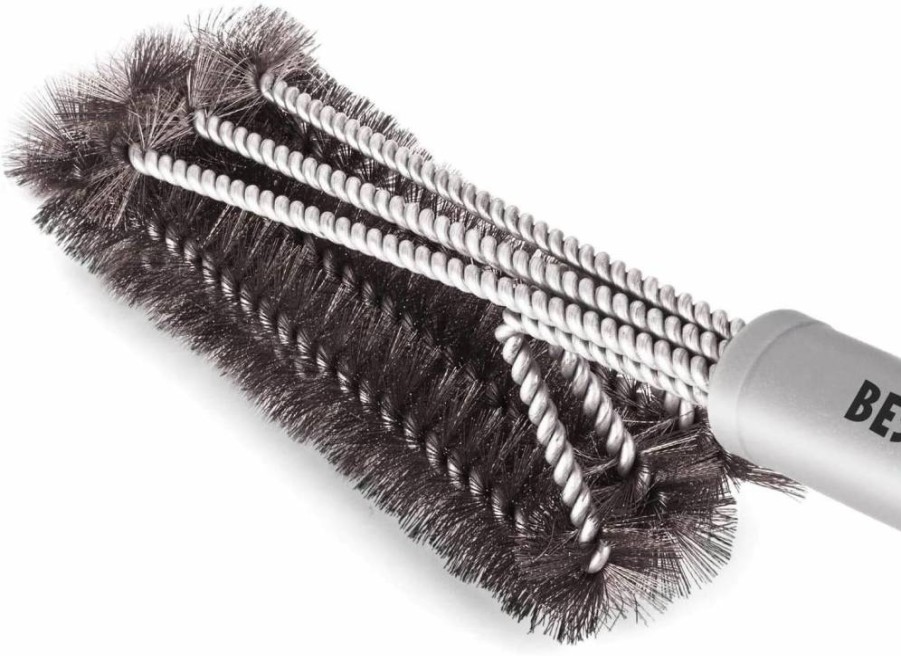 BEST 18" Stainless Steel BBQ Grill Brush with Wire Bristles - Heavy Duty Barbecue Cleaner & Scraper for Grill Grates, Ergonomic Comfort Handle