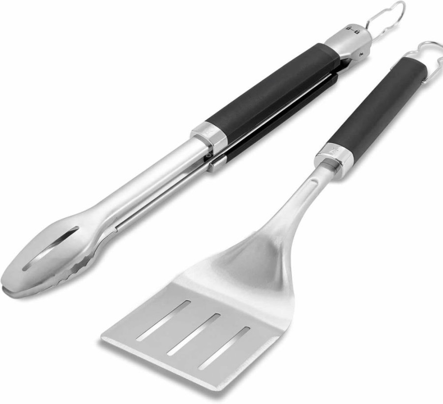 Weber Stainless Steel Grilling Tool Set - Precision Tongs & Spatula for BBQ Cooking