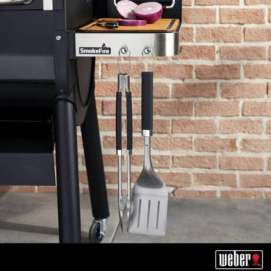 Weber Stainless Steel Grilling Tool Set - Precision Tongs & Spatula for BBQ Cooking