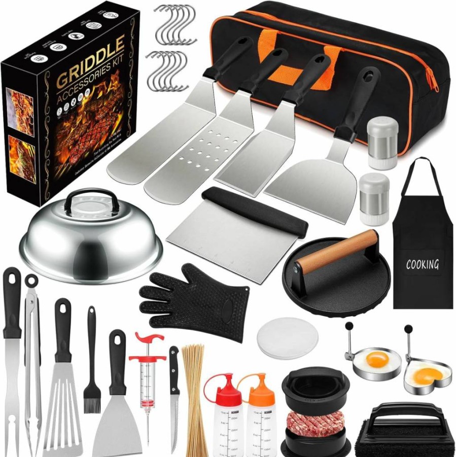 EWFEN 237-Piece Blackstone Griddle Accessories Kit - Grill Spatula Set, Burger Press, Basting Cover, Scraper for Outdoor Flat Top Grilling & Barbecue