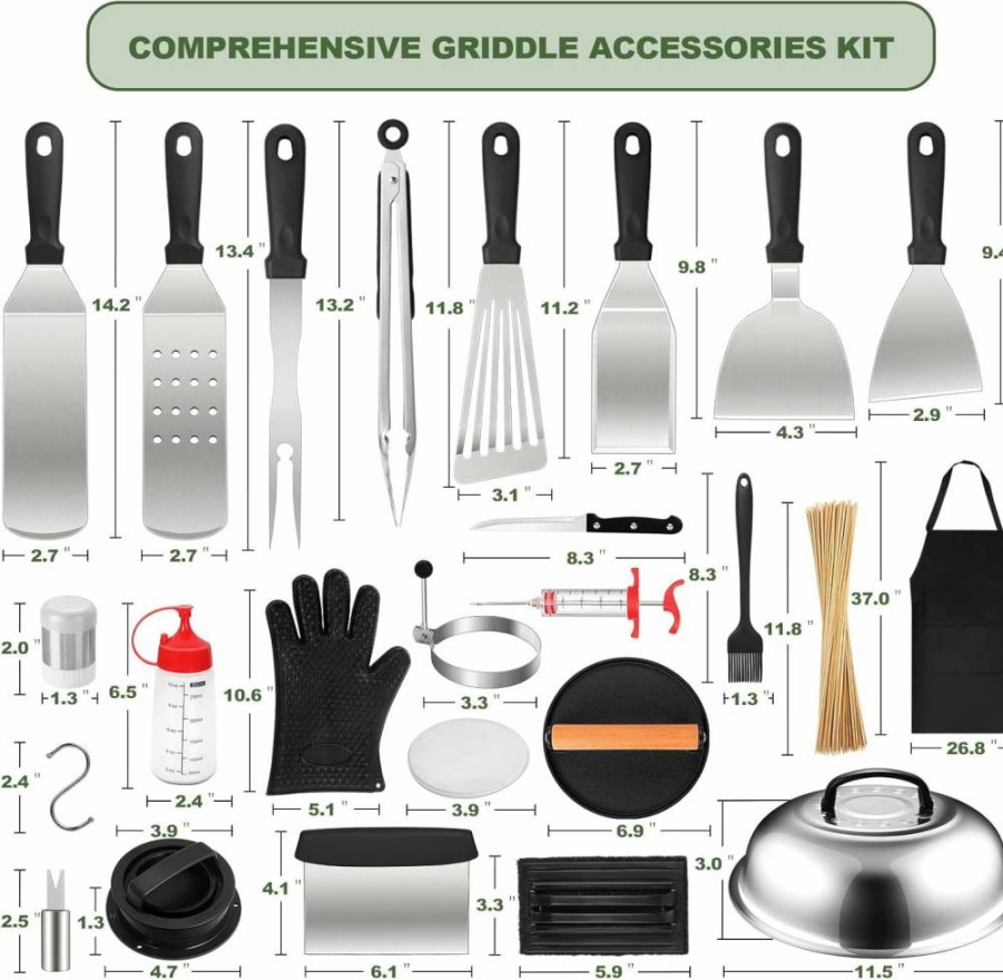 EWFEN 237-Piece Blackstone Griddle Accessories Kit - Grill Spatula Set, Burger Press, Basting Cover, Scraper for Outdoor Flat Top Grilling & Barbecue