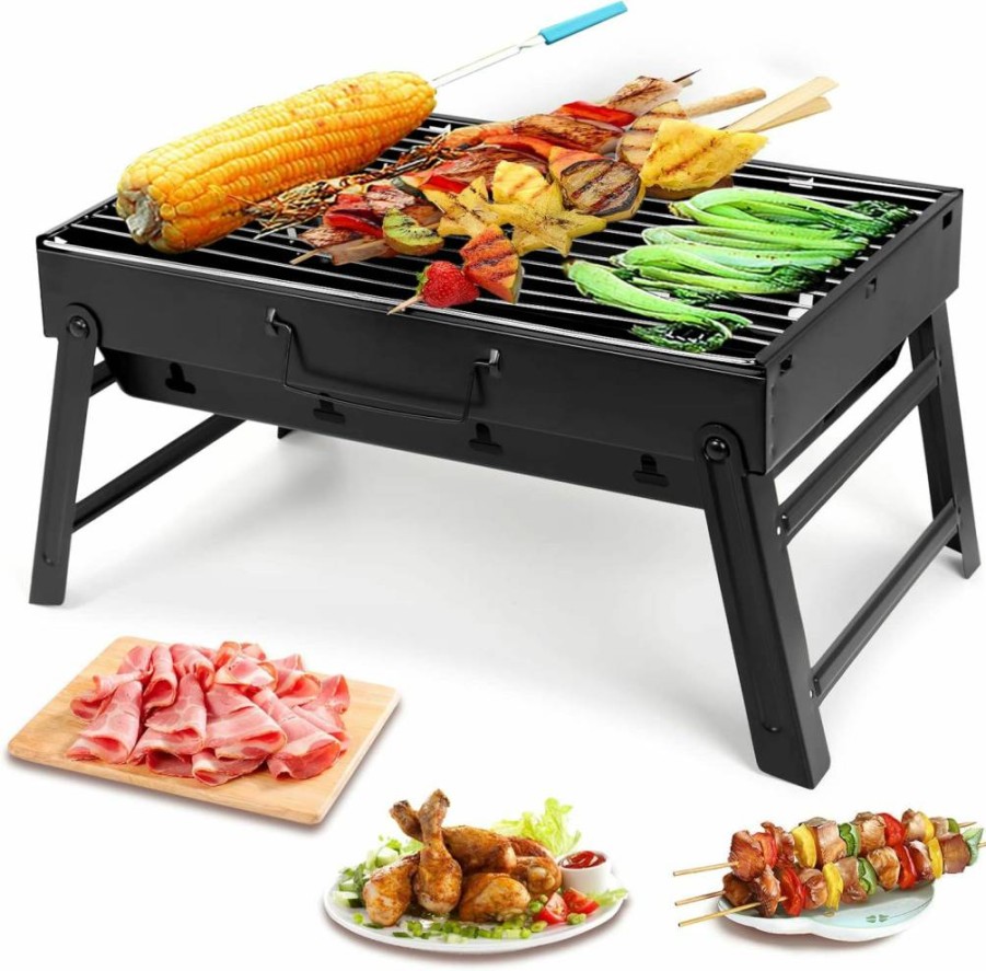 AGM Portable Charcoal Grill - Lightweight Folding BBQ for Outdoor Cooking, Camping, Hiking, Picnics & Tailgating (Medium)
