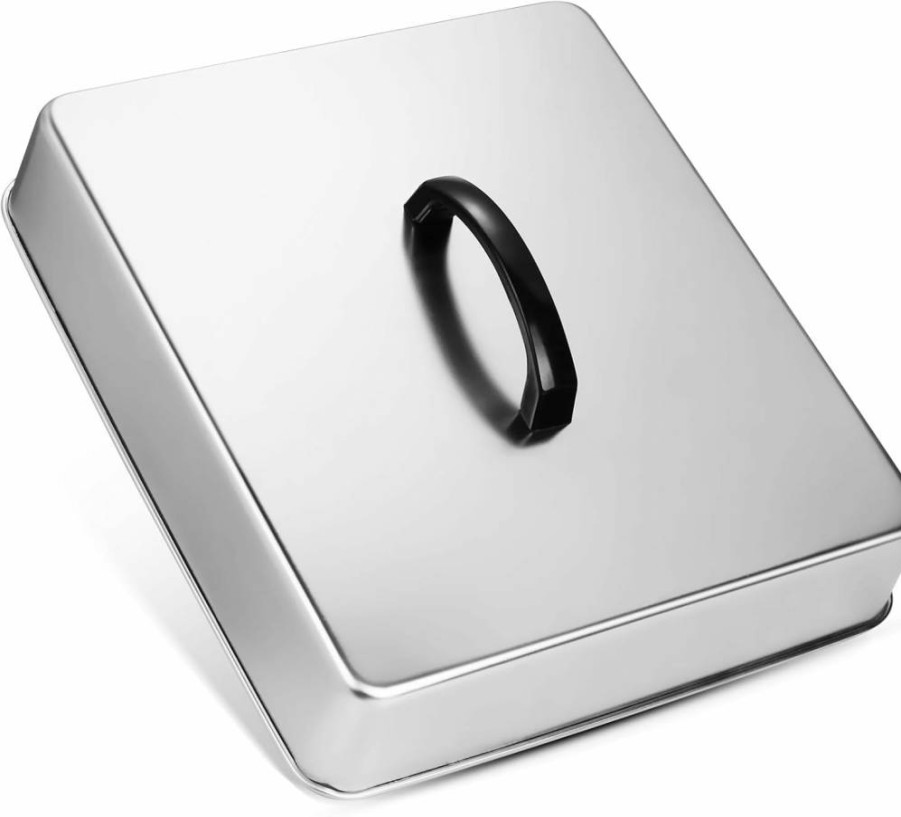 EWFEN Commercial Grade Stainless Steel Basting Cover & Cheese Melting Dome for Blackstone Griddle, Heavy Duty Rectangular Steaming Lid for Flat Top Grill Cooking