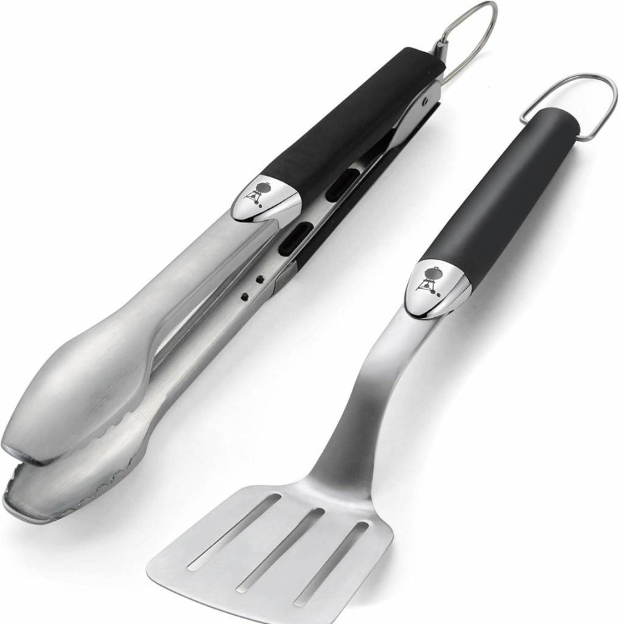 Weber Portable Stainless Steel Grill Tool Set - 2-Piece Original BBQ Accessories