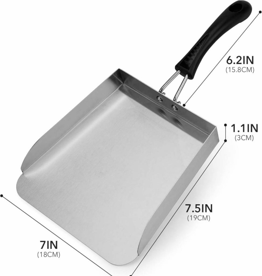 Stanbroil 13" Stainless Steel Grill Spatula - Heavy Duty Smash Burger Shovel, Griddle Mover & Stir Fry Tool for Outdoor Cooking