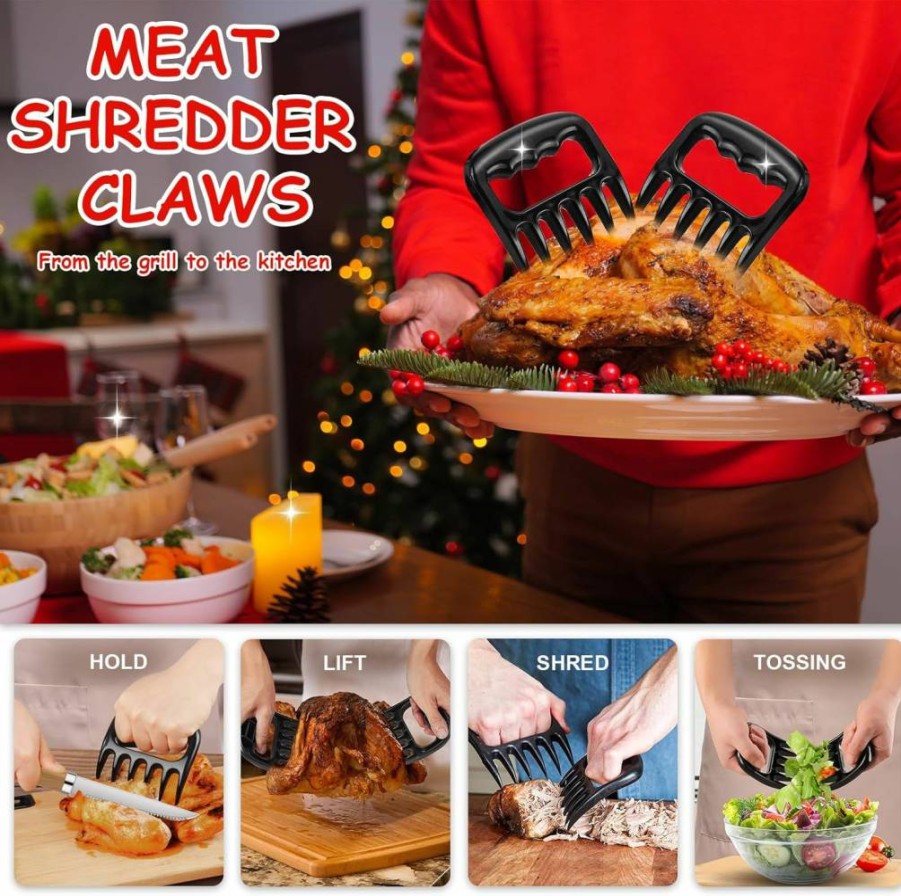 RINPRO 35-Piece Premium Stainless Steel BBQ Grill Tools Set with Scissors, Meat Claws & Aluminum Case - Ideal Grilling Gifts for Men, Dad, Father's Day or Birthday