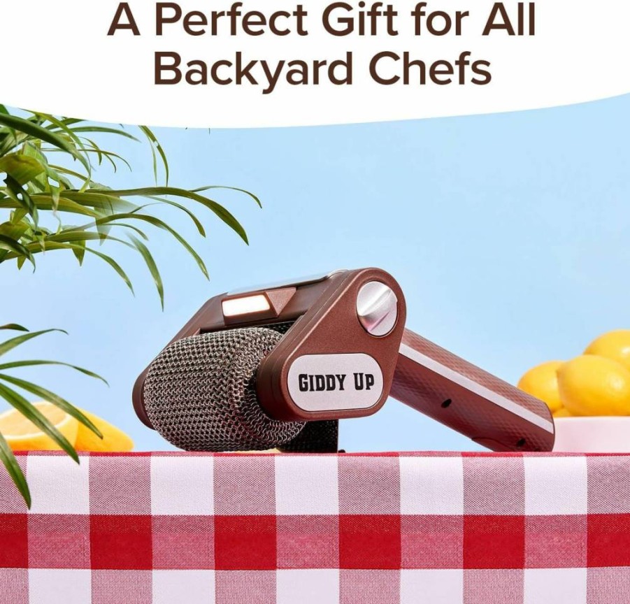 Horsepower Cordless Rechargeable BBQ Grill Cleaner with 350 RPM Stainless Roller & LED Light | As-Seen-On-TV | Patents Pending | Bulbhead American Brand