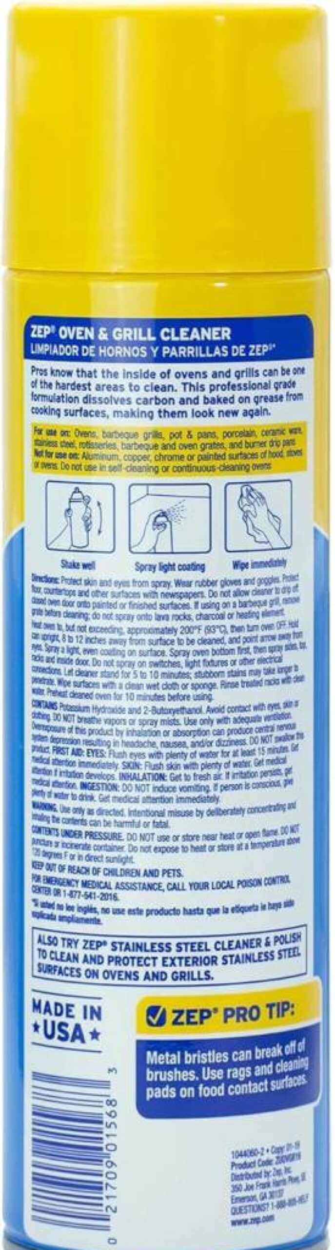 Zep Heavy-Duty Oven and Grill Cleaner – 19 oz Powerful Degreaser for Tough Grease & Grime