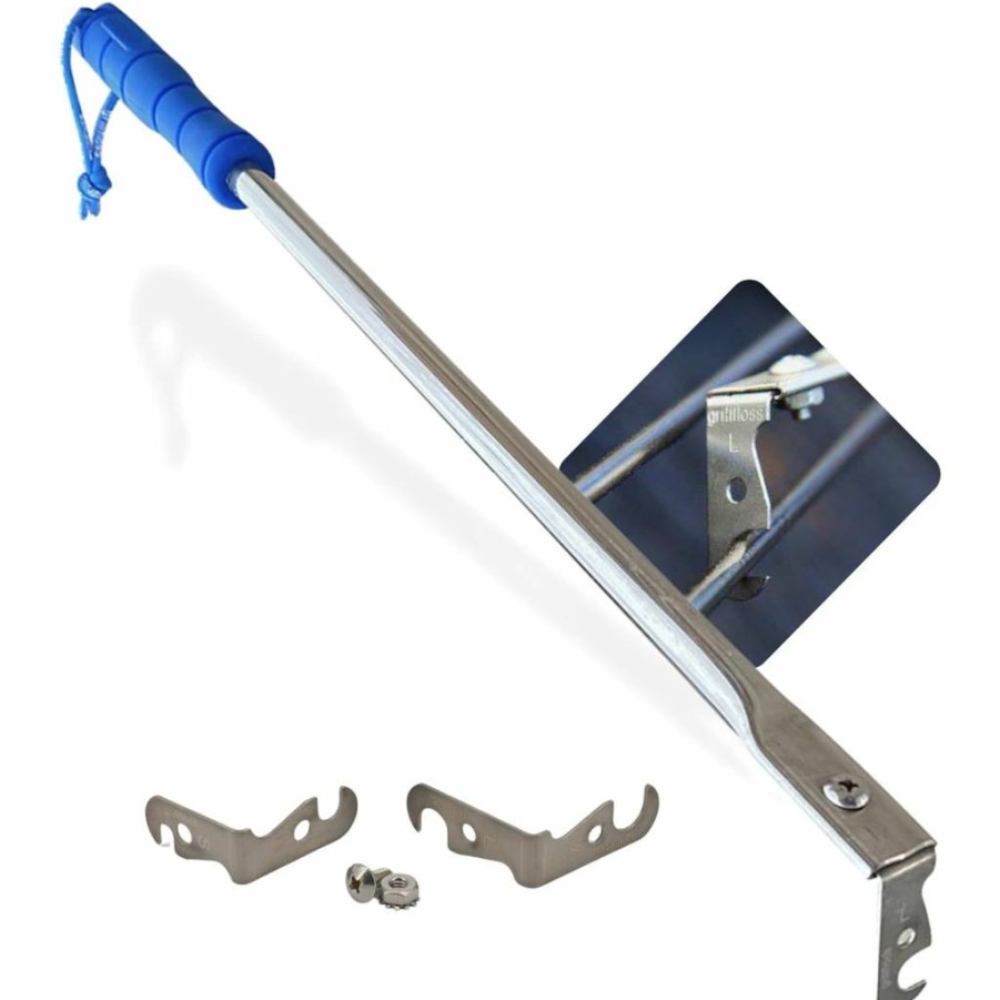 Grill Floss Premium BBQ Grill Cleaner - No-Scratch Scraper for Round Grates, Top & Bottom Cleaning Without Lifting Grates - Grill Brush Alternative