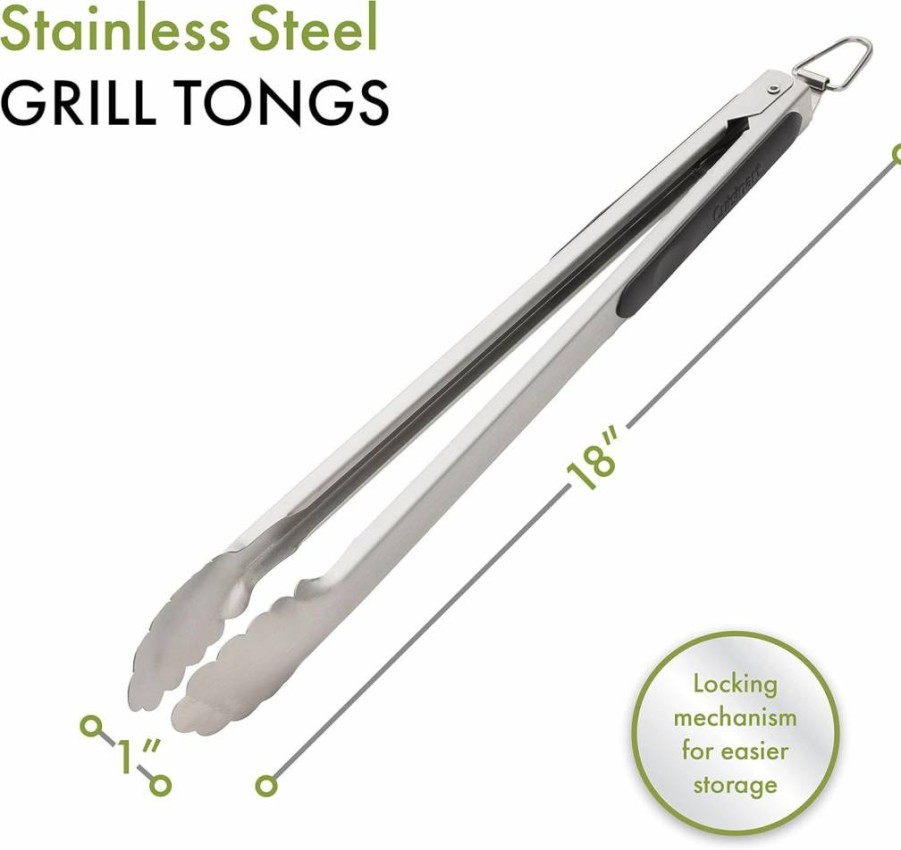 Cuisinart CIT-102 Stainless Steel Locking Grill Tongs for BBQ Cooking
