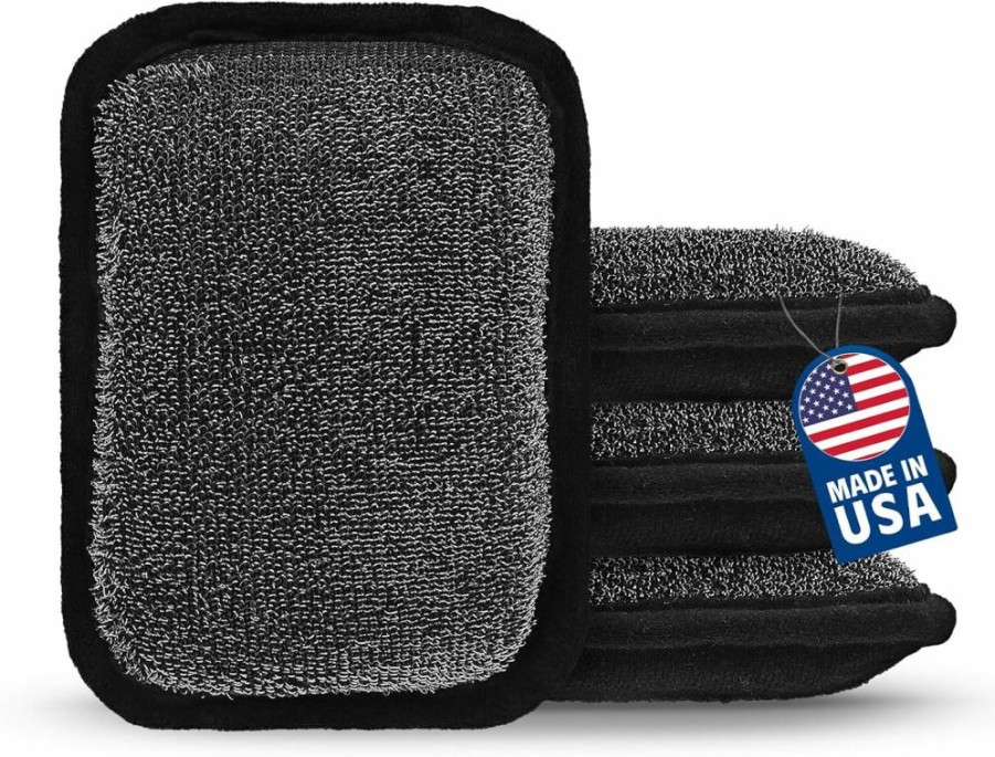 MEKER Grill Brush Bristle-Free with 5 Replacement Heads, Safe BBQ Cleaner for Cast Iron & Stainless Steel Grates, Outdoor Grill Scraper – Black