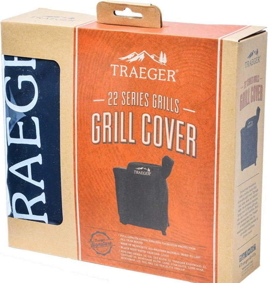 Traeger Pro 575 & Pro 22 Full-Length Grill Cover - Durable Black BBQ Accessory for Outdoor Grills