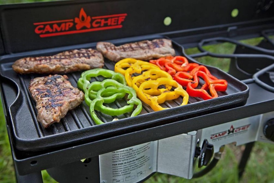 Camp Chef 14" x 16" Reversible Cast Iron Griddle - Outdoor Cooking & Camping Gear for Stove, Grill, or Fire Pit