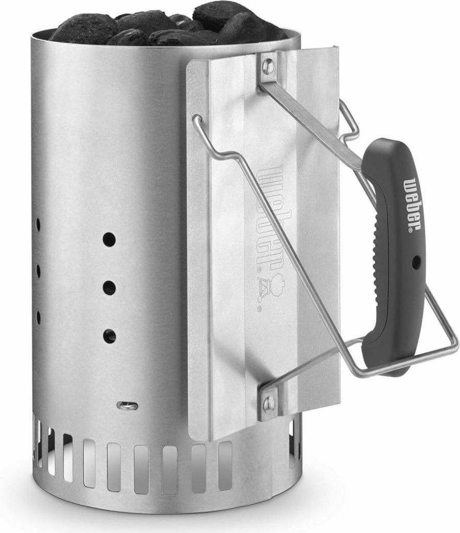Weber Rapidfire Compact Chimney Charcoal Starter – Fast & Efficient Grill Lighting Accessory for BBQs