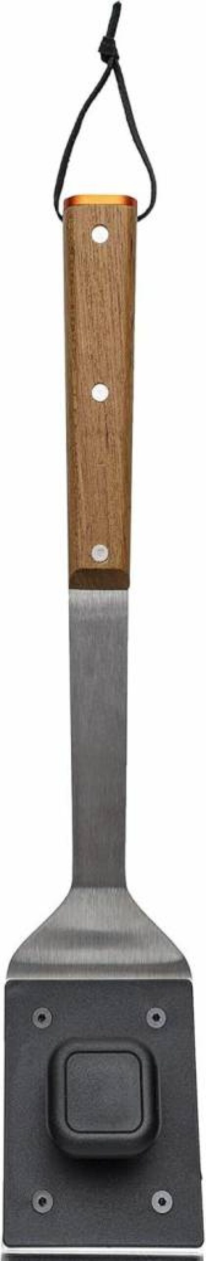 Traeger Bbq Grill Cleaning Brush - Stainless Steel Scraper with Nylon Bristles, Teak Wood Handle & Hanging Loop for Outdoor Grills