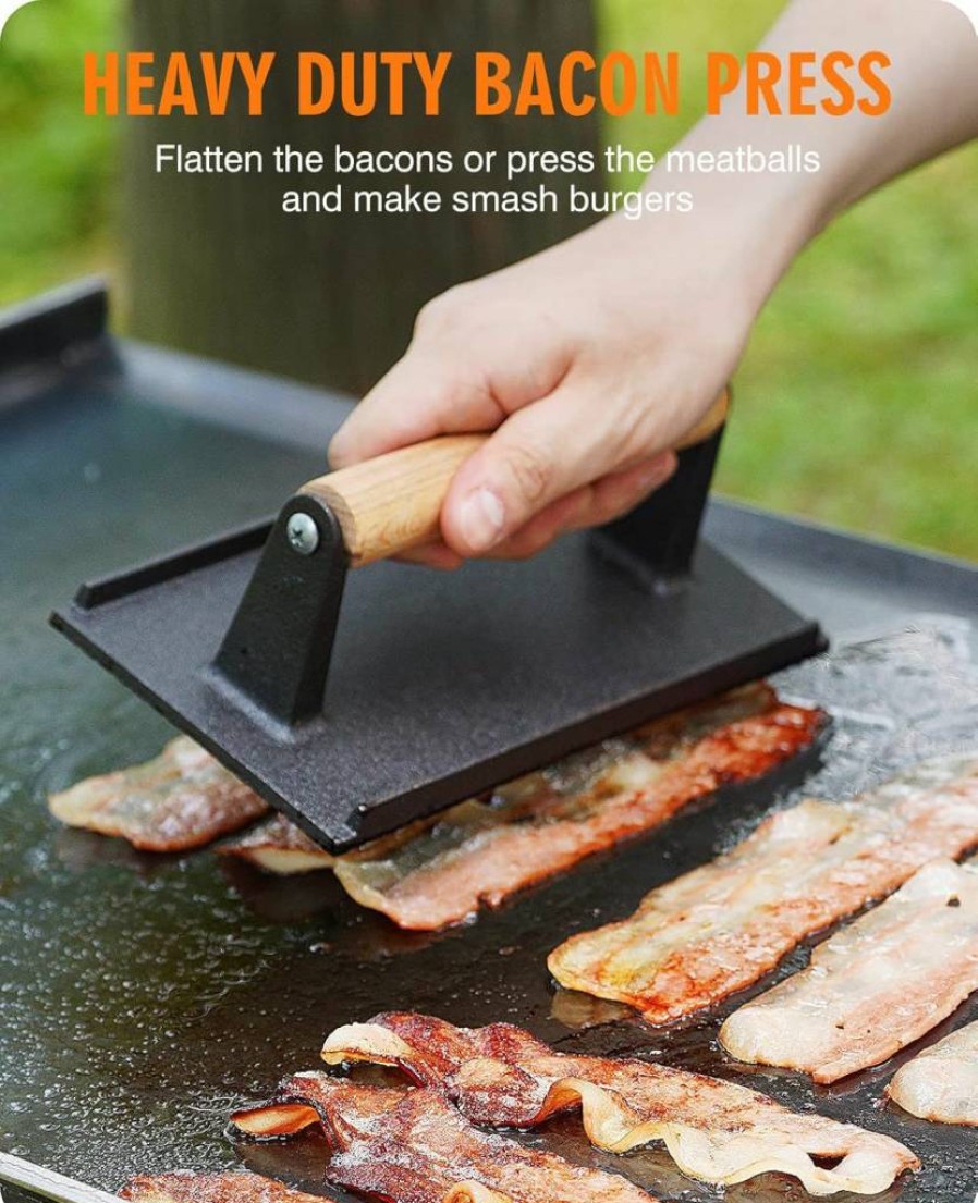Homenote 12 Inch Cast Iron Smash Burger Press & Melting Dome for Blackstone Griddle, Heavy Duty Commercial Grade, Indoor Outdoor Flat Top Grill Accessories