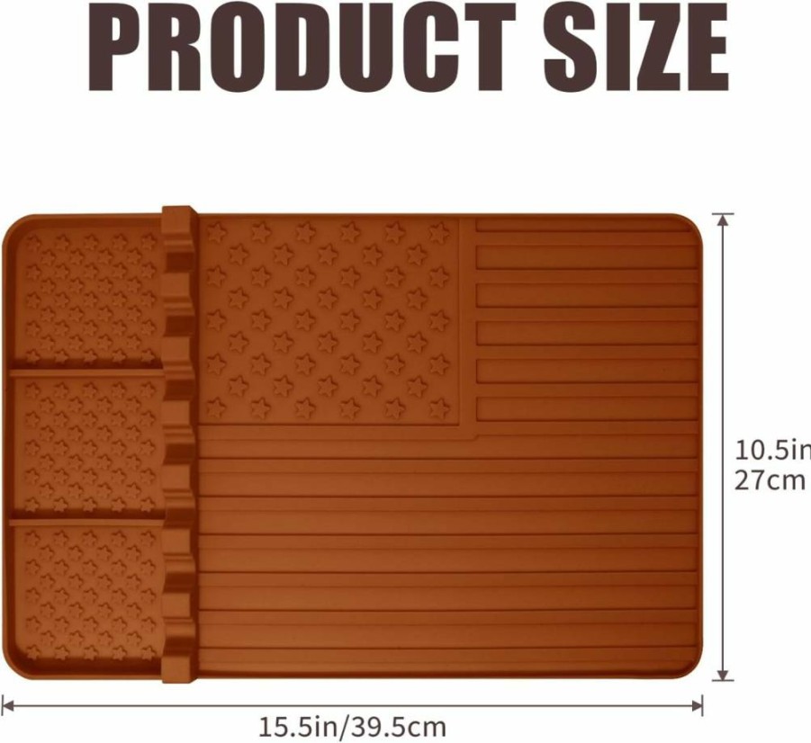 2 Pack Rodnsurw Silicone Griddle Mat for Blackstone Grill - Non-Slip BBQ Utensil Holder with Drip Tray, Heat-Resistant Countertop Cooking Accessories (Orange)