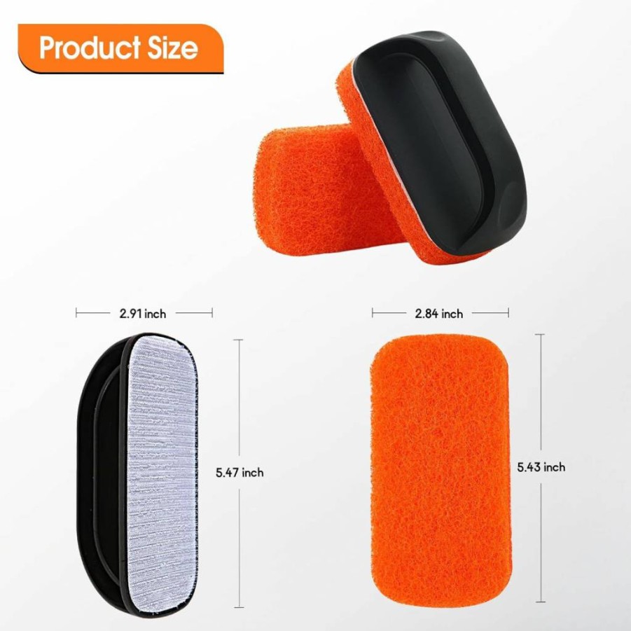 KTUOPEE 6-Piece Non-Scratch Griddle Cleaning Kit for Blackstone & Flat Top Grills - Heavy-Duty Scouring Pads with Handle, Grill Scrubber for Kitchen