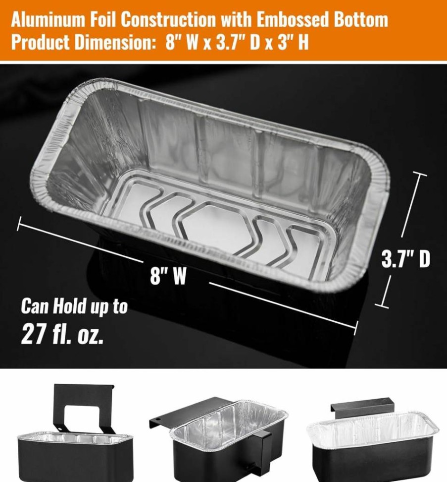 NUPICK 60-Pack Disposable Grease Cup Liners for Blackstone Griddles - Aluminum Foil Drip Pan Liners Fits 17", 22", 28", 30", 36" Models