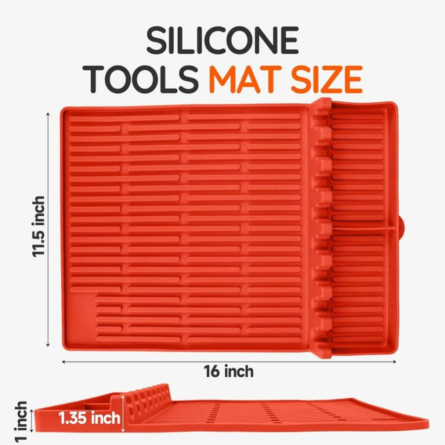 CFYOSNK Premium Silicone Grill Mat for Blackstone Griddle – Non-Slip Drip Pad & Spatula Holder – Heat-Resistant BBQ Accessories for Outdoor Cooking & Kitchen Counter Protection (15x12 Inches)