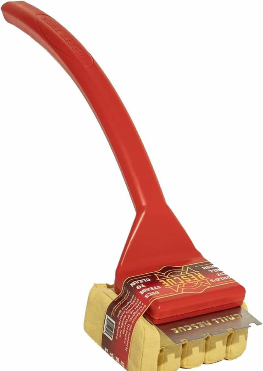 Grill Rescue Bristle-Free BBQ Grill Brush with Replaceable Scraper Head - Durable Stainless Steel & Cast Iron Grate Cleaner - Barbecue Cleaning Tool for Grill Grates