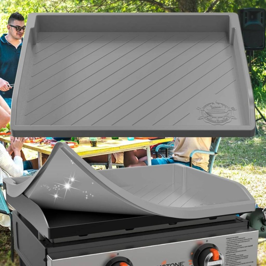 GRIDDLE COVER MAT Heavy Duty Food Grade Silicone Protective Cover For Blackstone 28 Inch Grill, Prevents Dirt, Rust & Debris, Orange Upgrade For Omnivore Griddle Plate Accessories