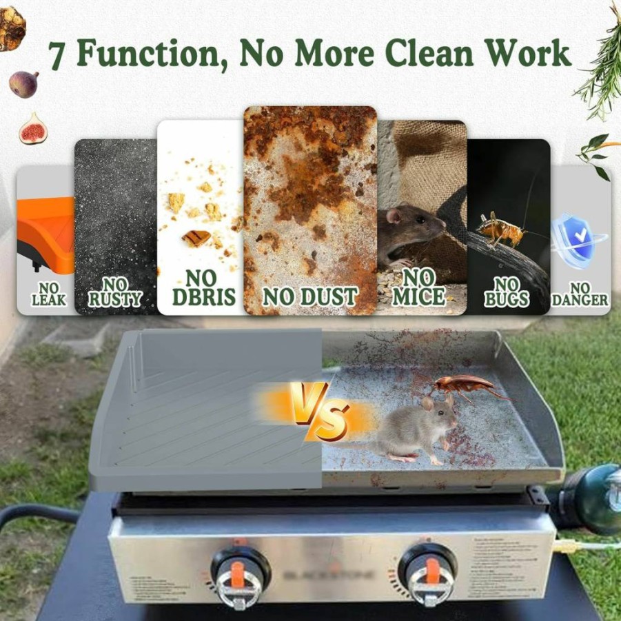 GRIDDLE COVER MAT Heavy Duty Food Grade Silicone Protective Cover For Blackstone 28 Inch Grill, Prevents Dirt, Rust & Debris, Orange Upgrade For Omnivore Griddle Plate Accessories