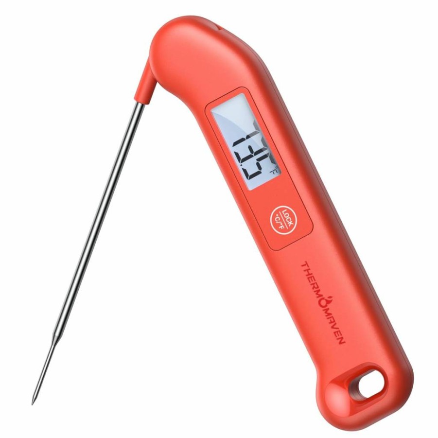 ThermoMaven Digital Meat Thermometer - 1 Second Instant Read, Waterproof Food Thermometer for Cooking, Grilling, BBQ, High Accuracy Kitchen Gadget, Gift for Men, Dad (Red)