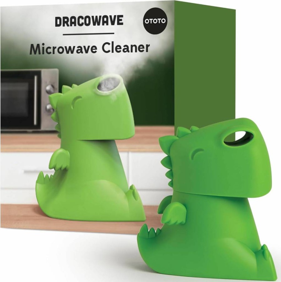 OTOTO Dracowave Microwave Cleaner - Steam Cleaner for Grime with Water & Vinegar - Funny Kitchen Gadgets, Unique White Elephant Gifts, Cute Kitchen Accessories