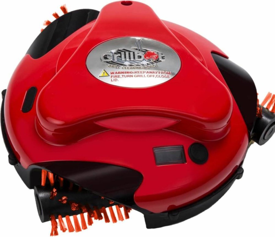 Grillbot Automatic BBQ Grill Cleaner Robot with Nylon Brushes - Red Grill Cleaning Scraper with Carry Case - Grillbot Brand Grill Accessories