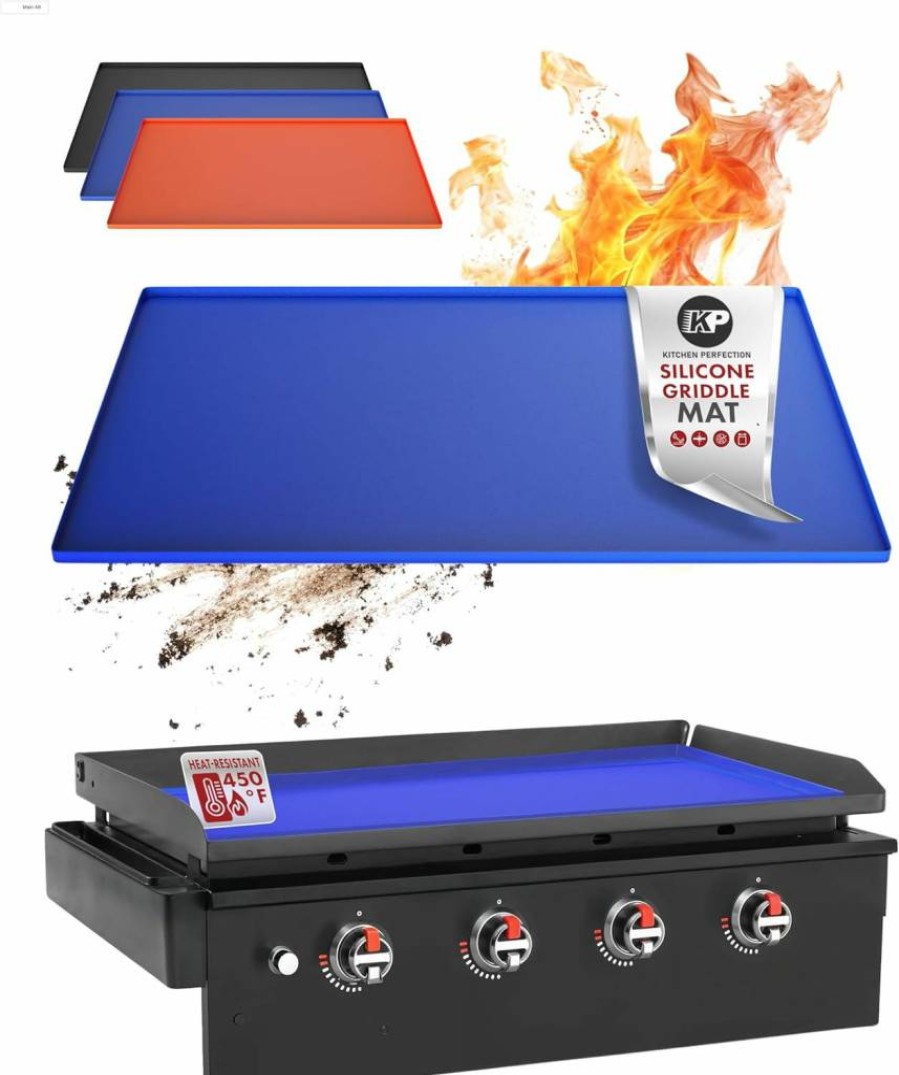 Kitchen Perfection 36 Inch Heavy Duty Food Grade Silicone Griddle Cover Mat for Blackstone - Hermetic Protection Against Rust & Debris, Fits All 36" Models