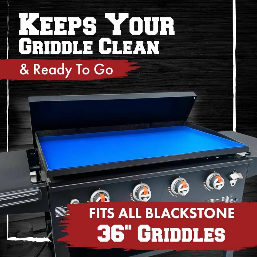 Kitchen Perfection 36 Inch Heavy Duty Food Grade Silicone Griddle Cover Mat for Blackstone - Hermetic Protection Against Rust & Debris, Fits All 36" Models