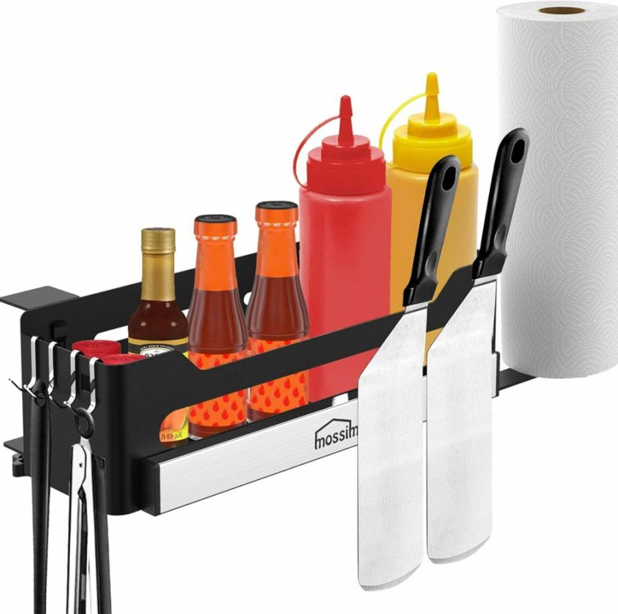 Mossime Griddle Caddy for Blackstone 28" & 36" Griddles - Prep Cart with Magnetic Tool Holder, Paper Towel Holder, and Storage Box for BBQ Accessories