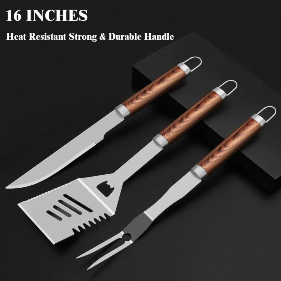 ROMANTICIST 25-Piece Heavy Duty BBQ Grill Tools Set with Spatula & Tongs - Extra Thick Grill Accessories Kit in Aluminum Case - Perfect Gift for Dad, Men on Father's Day, Birthday