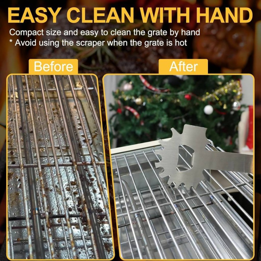 XYK Bristle-Free BBQ Grill Scraper - Safe Cleaning Tool for Any Grilling Grate, Smoker & Kitchen, Ideal Gift for Men, Dad, Husband (Christmas, Father's Day Stocking Stuffer)