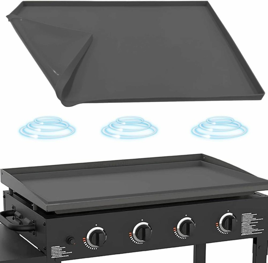 Beofinest Heavy Duty Food Grade Silicone Griddle Mat for Blackstone 36 Inch Grill, Non-Stick Protective Cover & Cooking Accessory, All Season Use (Orange)