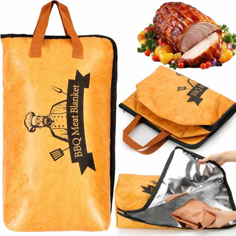 Find Law Reusable BBQ Meat Resting Blanket – Insulated Smoker Bag for Traeger Grill, Large Wide Mouth Design for Brisket/Beef, Perfect Gift for Men/Dad, Pellet Grill Accessories