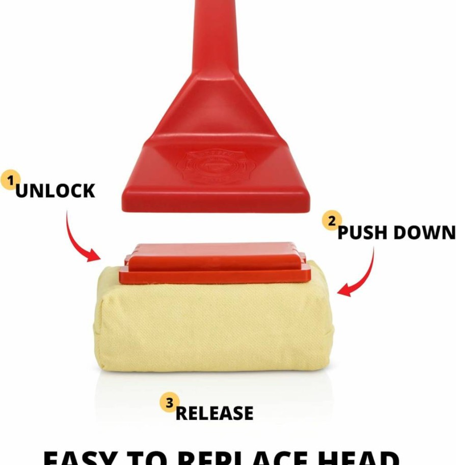 Grill Rescue BBQ Cleaner with Replaceable Head - Bristle-Free, Durable Grill Brush for Cast Iron & Stainless Steel Grates - Barbecue Cleaning Tool