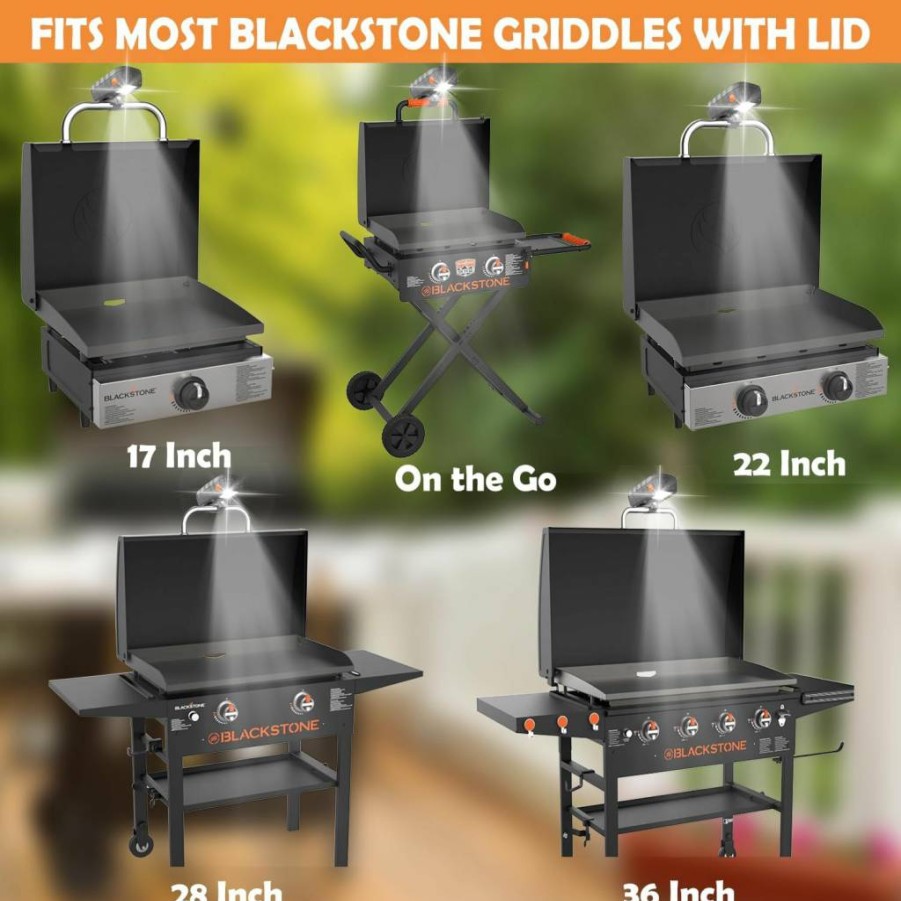 OATISLIFE Automatic LED Grill Light for Blackstone Griddle & Weber Grill - Hands-Free BBQ Light with On/Off Sensor, Durable Outdoor Cooking Accessories, Gray - Perfect Gift for Men, Dad, Husband
