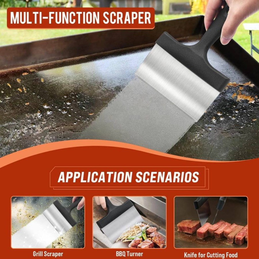 AWEASROY Griddle Cleaning Kit for Blackstone & Flat Top Grills - Grill Stone, Scraper & Brush for Easy Stain Removal