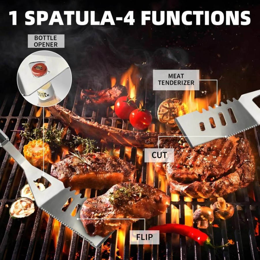 MUYFIO 28-Piece Stainless Steel BBQ Grill Tools Set with Storage Bag – Portable Grilling Accessories Kit for Outdoor Cooking, Camping, Father’s Day Gifts for Men
