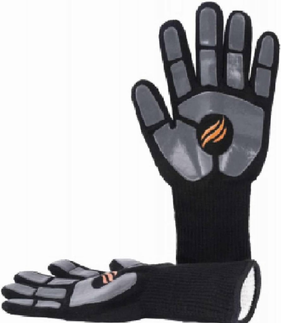 BLACKSTONE Heat Resistant Griddle Gloves - 500°F Protection, Non-Slip Silicone Grip for Grilling, Baking, Oven, Fire Pit, Indoor & Outdoor Cooking (Black/Grey, One Size)