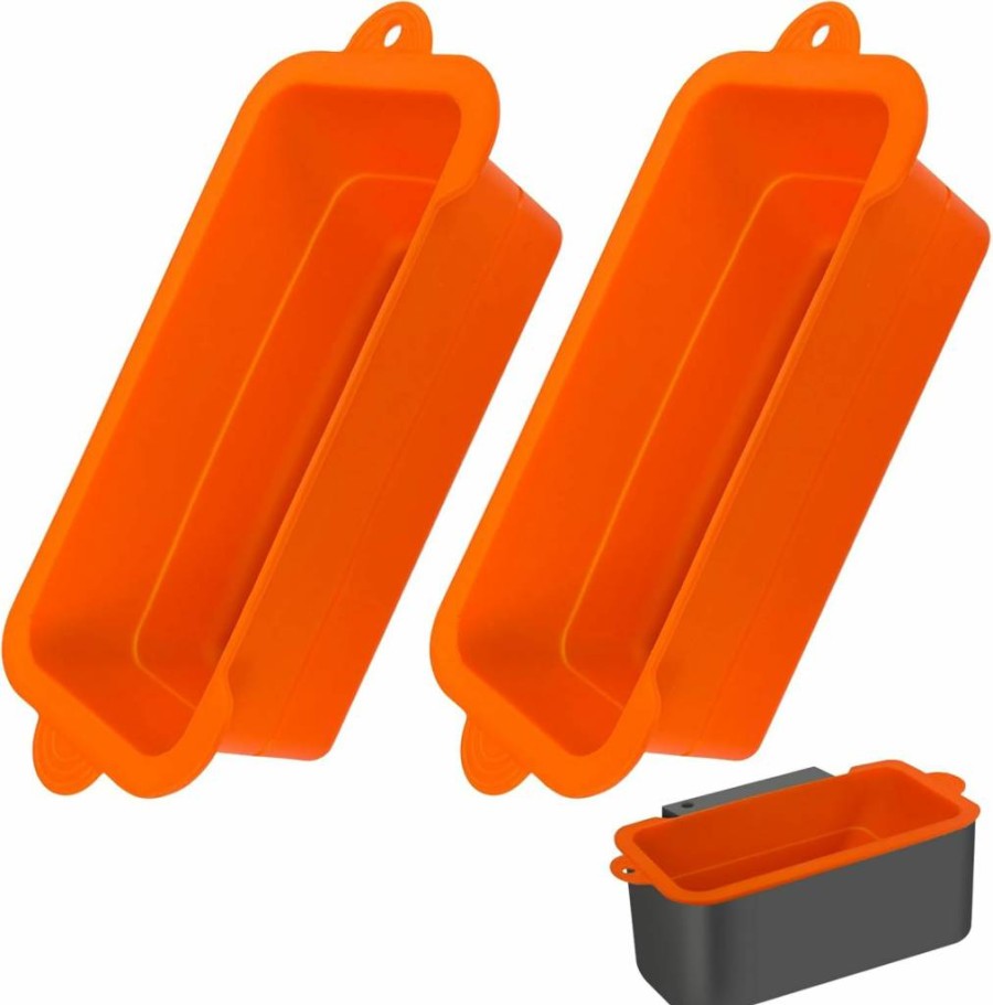 ARTSHU 2-Pack Reusable Silicone Grease Cup Liners for Blackstone Griddles 17 22 28 36 Inch, Orange Drip Pans Grill Catchers Accessories