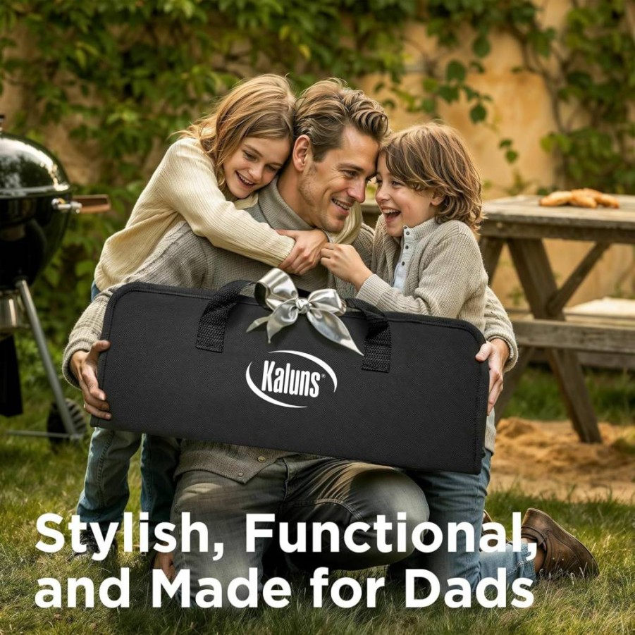 Kaluns Stainless Steel BBQ Grill Set with Storage Case – Heavy Duty Grilling Accessories for Outdoor Cooking, Perfect Gift for Dad & Men on Father’s Day