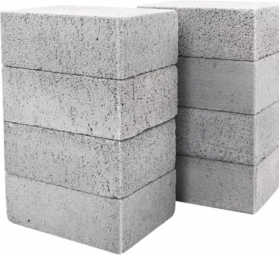 HATOKU 8 Pack Pumice Cleaning Stones for Grill, Oven, Stove, BBQ – Heavy Duty Scrubber for Griddles, Cooktops, Frying Pans & Flat Tops