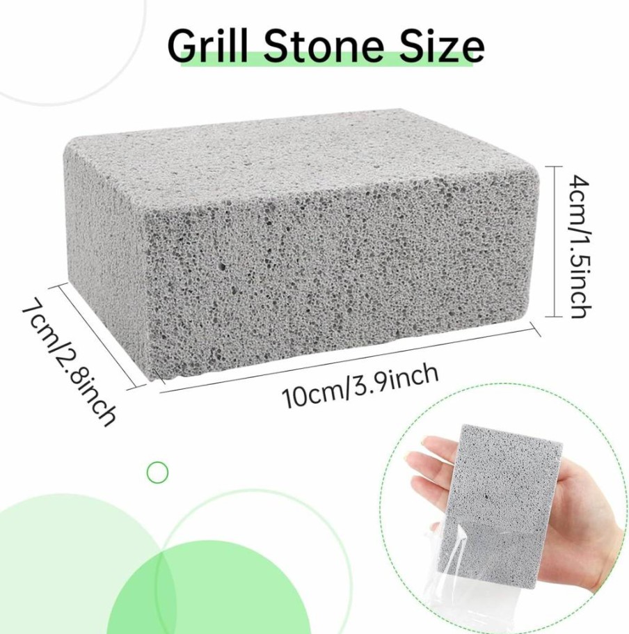 HATOKU 8 Pack Pumice Cleaning Stones for Grill, Oven, Stove, BBQ – Heavy Duty Scrubber for Griddles, Cooktops, Frying Pans & Flat Tops