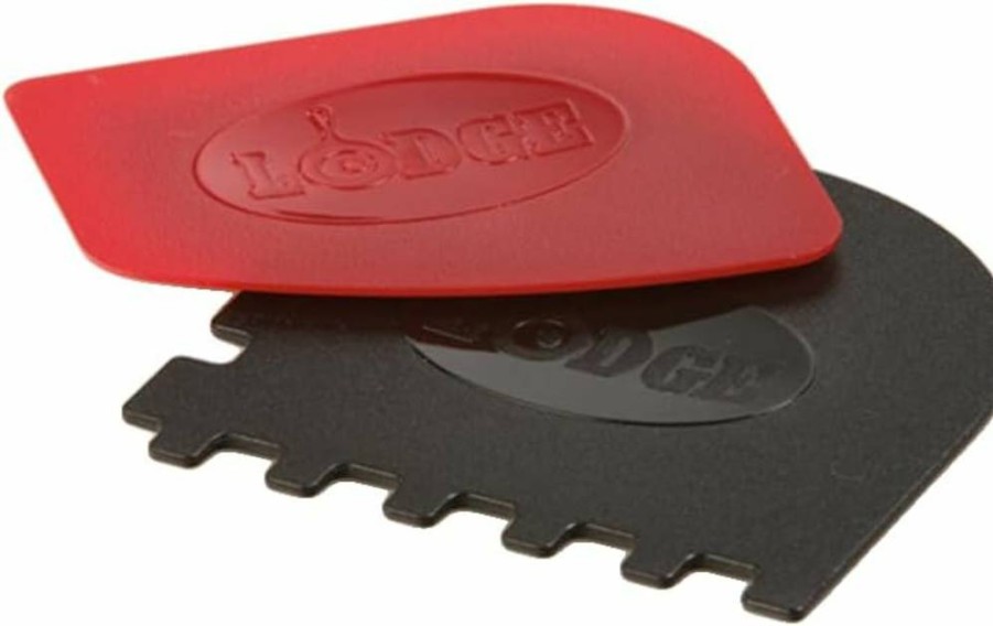Lodge Cast Iron Pan Scraper and Grill Scraper Set - 2-Piece Heavy Duty Scrapers for Grill, Griddle, and Skillet Cleaning