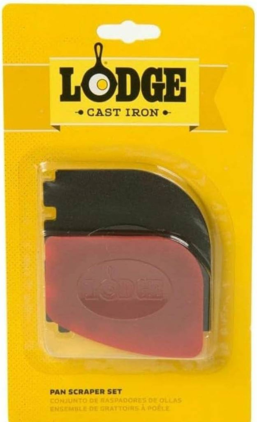 Lodge Cast Iron Pan Scraper and Grill Scraper Set - 2-Piece Heavy Duty Scrapers for Grill, Griddle, and Skillet Cleaning