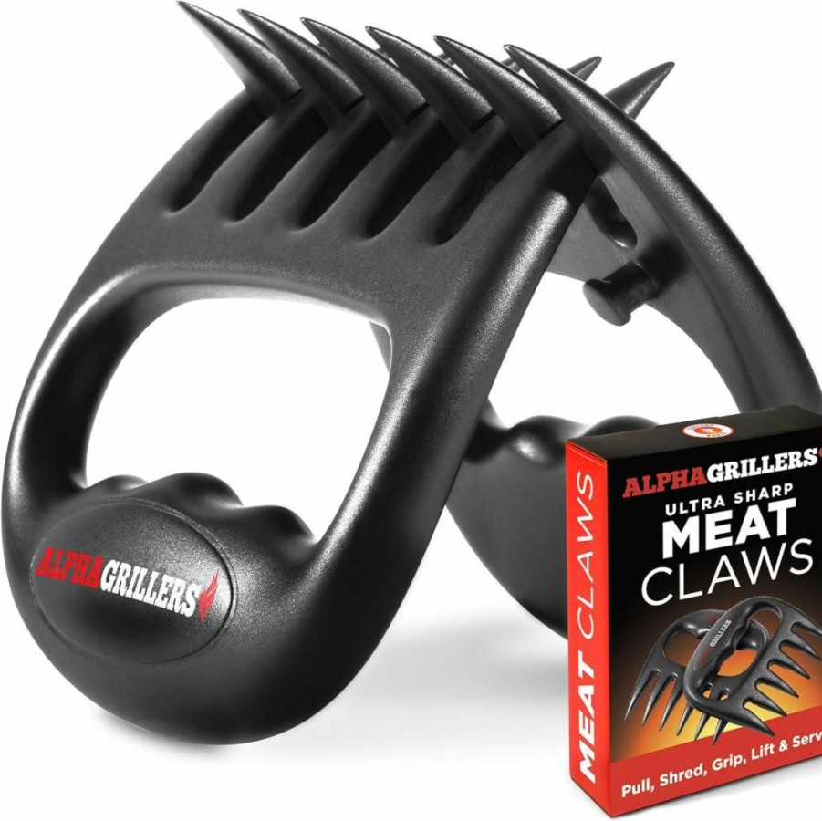 Alpha Grillers Meat Shredder Claws for BBQ - Heavy Duty Grill Tools for Pulled Pork, Chicken - Perfect Cooking Gifts for Men, Dad, Husband - Barbecue Accessories Set
